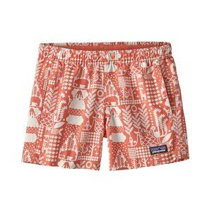 Patagonia Girl's Baggies Shorts Mcquail Peak Pink Size XL